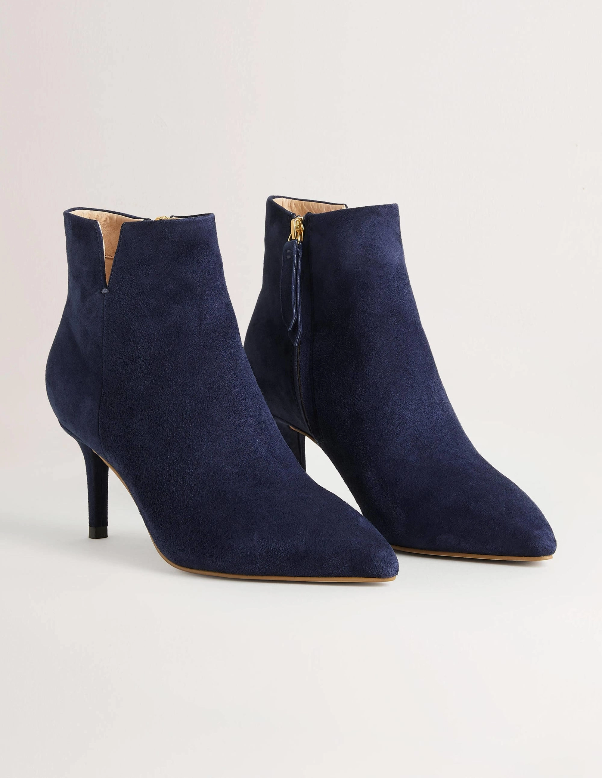 Suede Ankle Boots-Navy