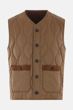 technical wool quilted vest