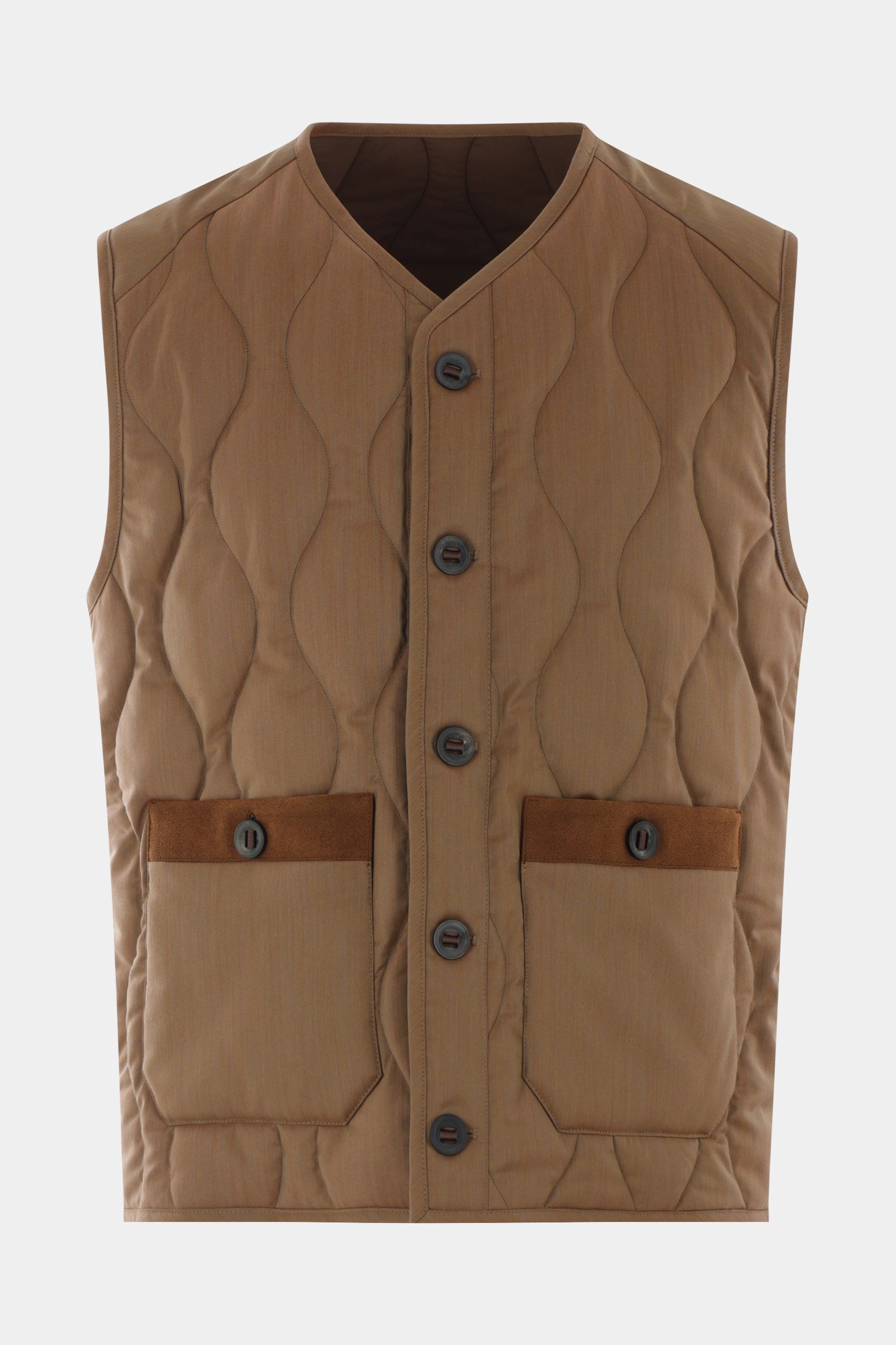technical wool quilted vest