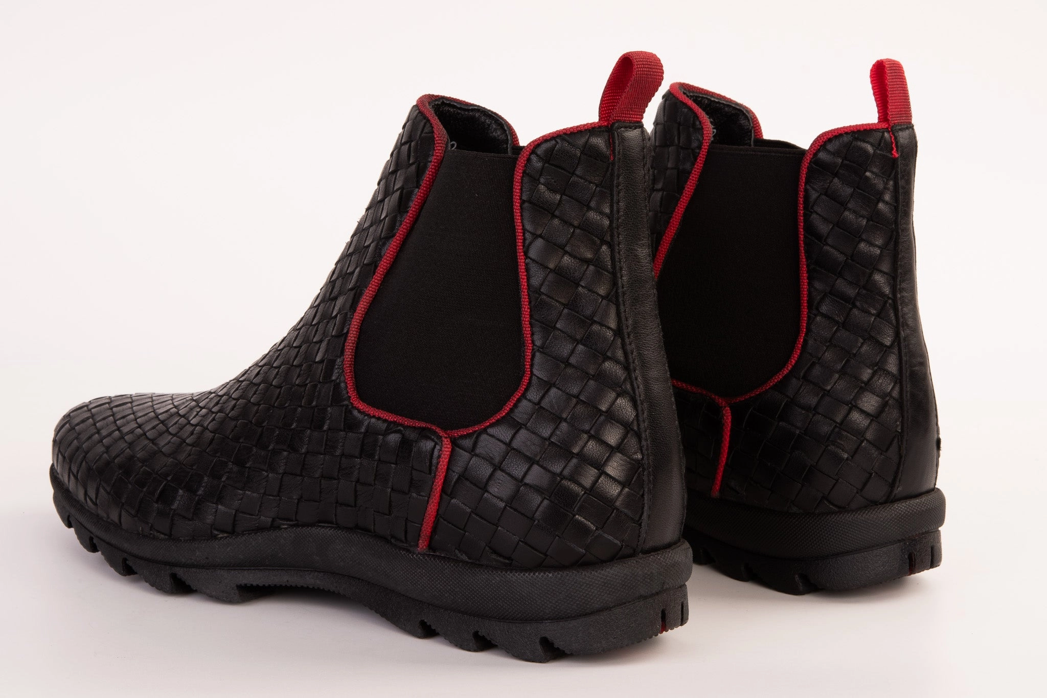 The Luxpre Black Leather Handwoven Casual Chelsea Men Boot Final Sale!