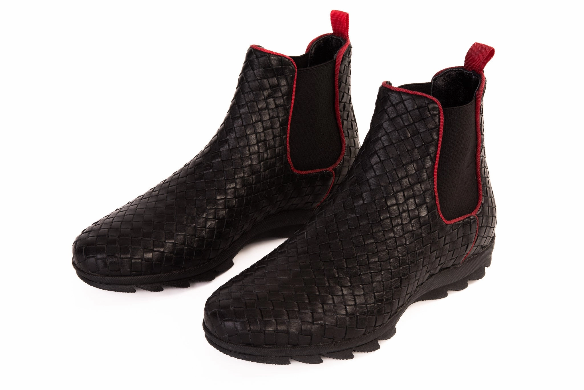 The Luxpre Black Leather Handwoven Casual Chelsea Men Boot Final Sale!