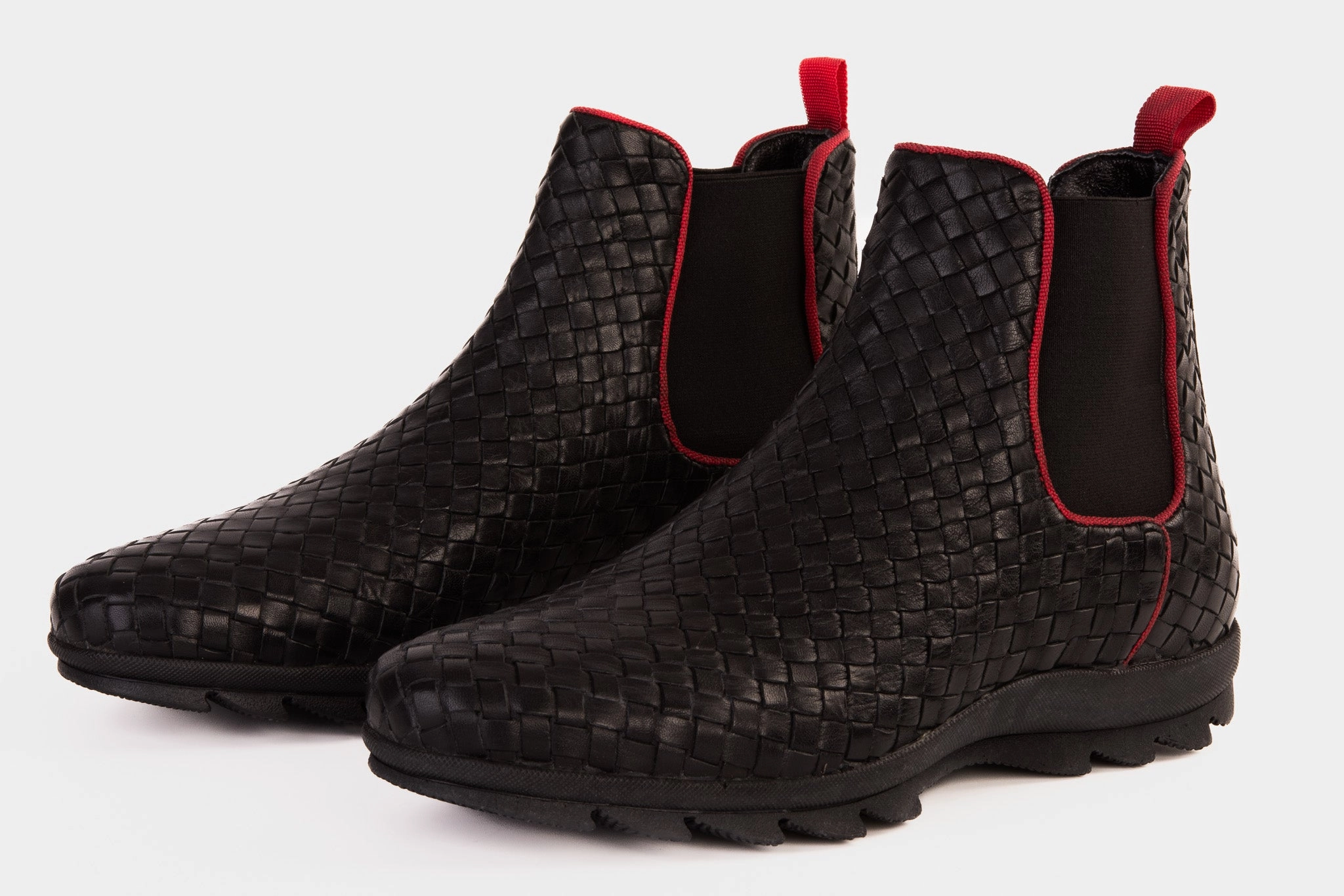 The Luxpre Black Leather Handwoven Casual Chelsea Men Boot Final Sale!