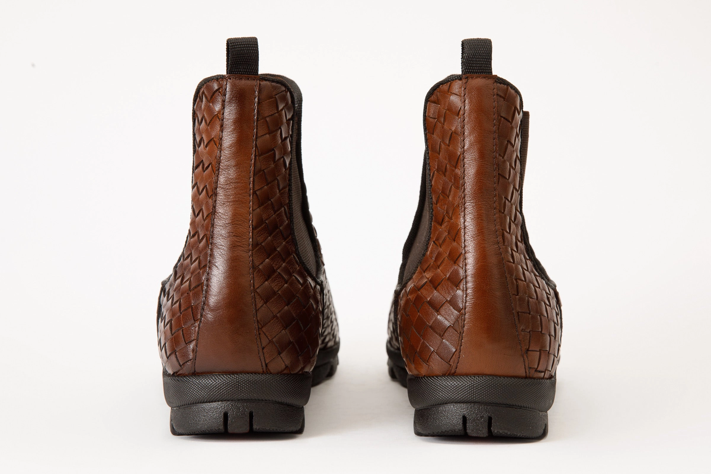 The Luxpre Tan Leather Handwoven Casual Chelsea Men Boot Final Sale!