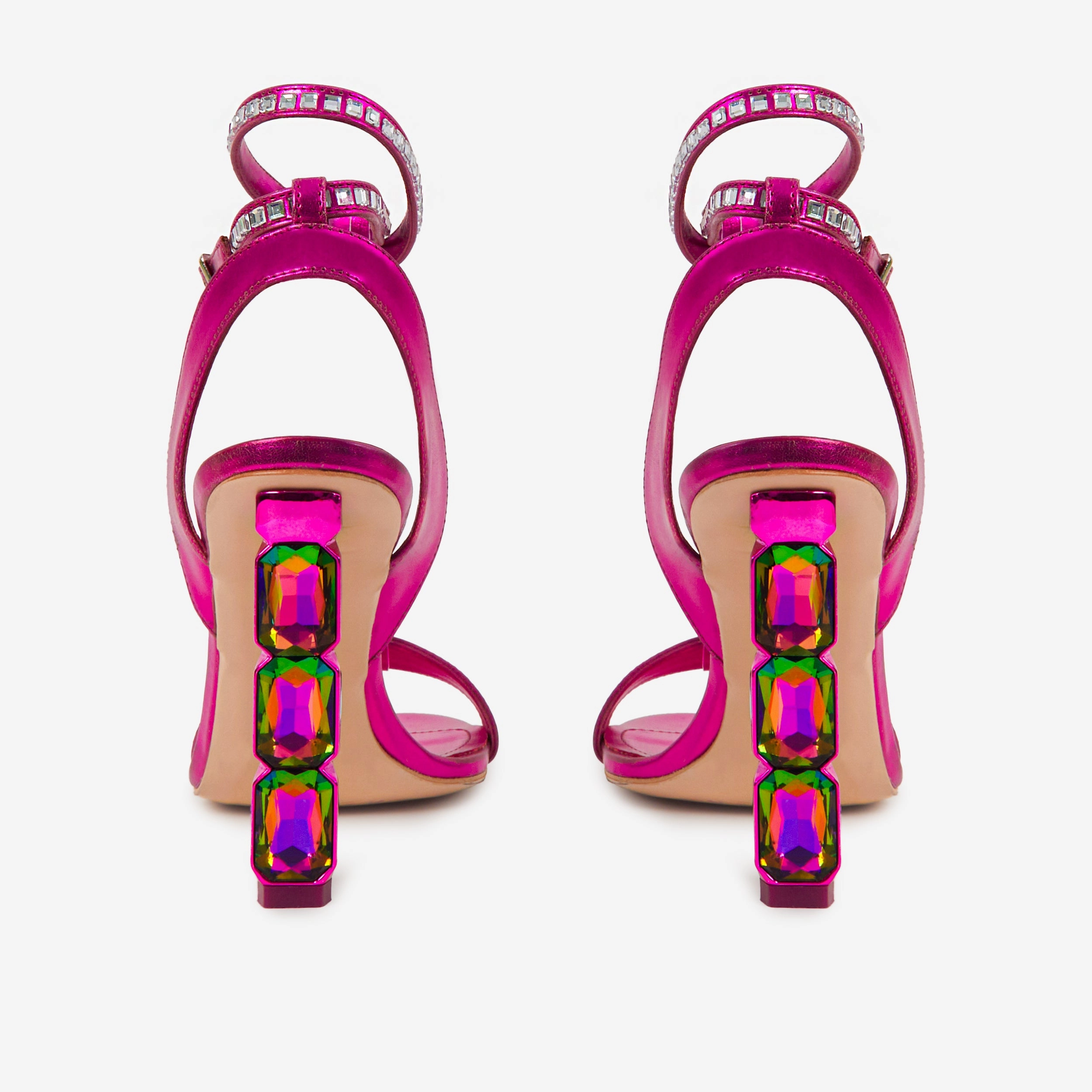 The Torola Fuchsia Stony Heel Leather Women Sandal
