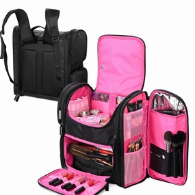TheLAShop Makeup Backpack for Artist Hairstylist Travel Bag Pink