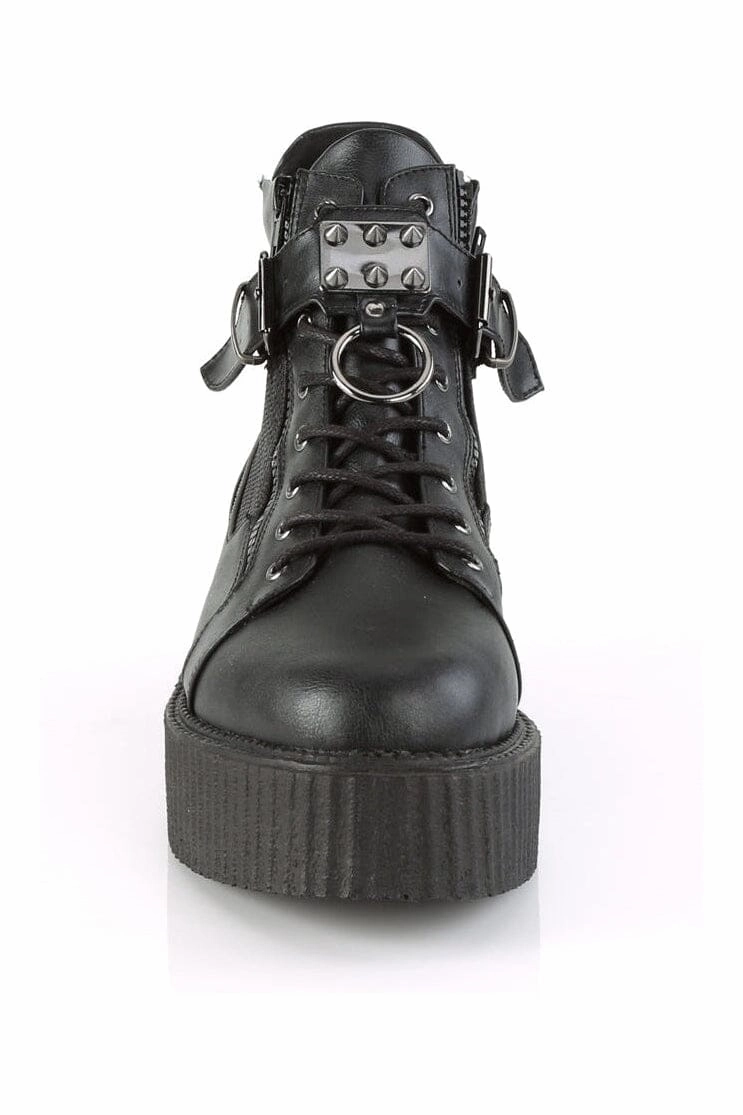 V-CREEPER-566 Black Vegan Leather Creeper