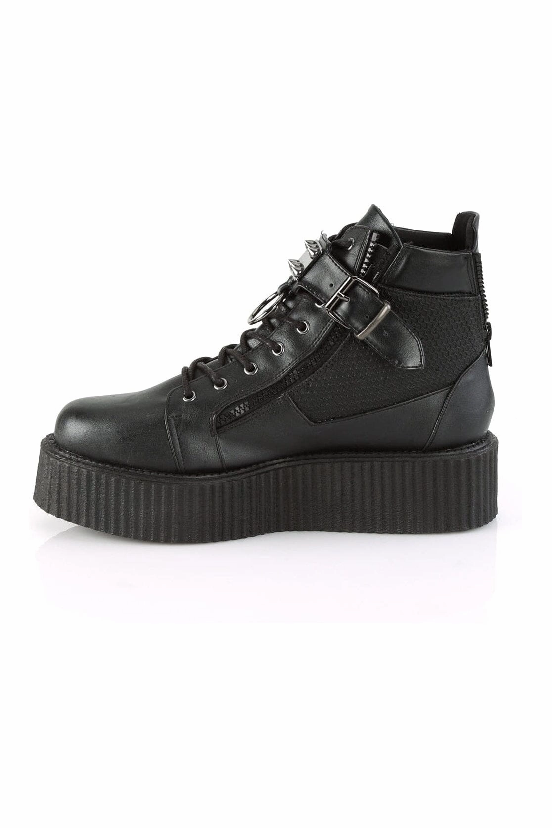V-CREEPER-566 Black Vegan Leather Creeper
