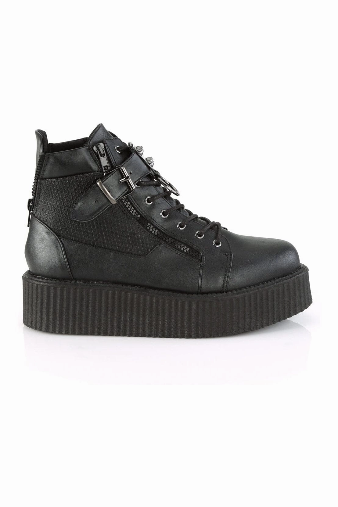 V-CREEPER-566 Black Vegan Leather Creeper