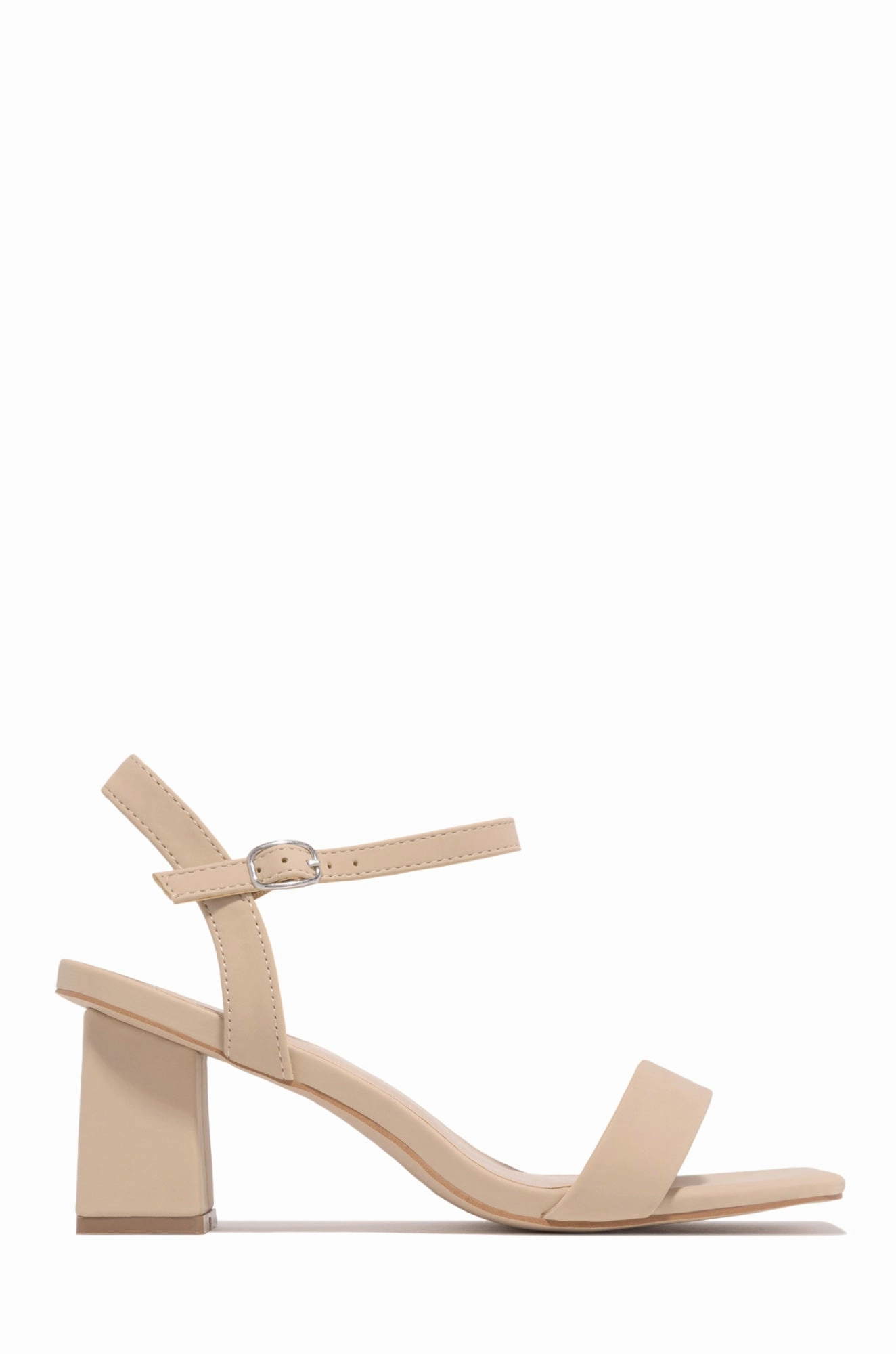 Violet Block Mid Heels - White