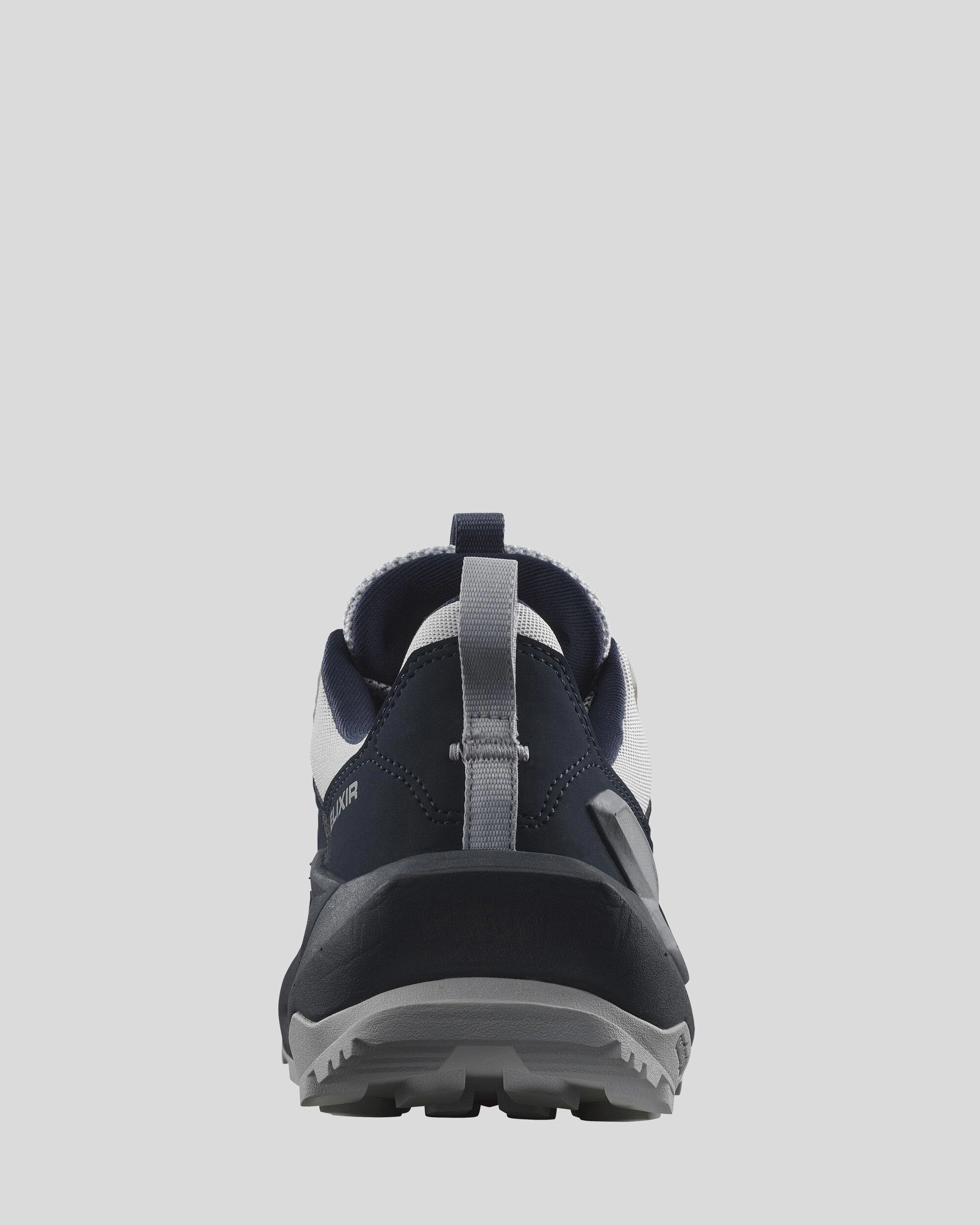 Women's Salomon Elixir GTX Hiking Shoes - Carbon/Pearl Blue/Flint Stone